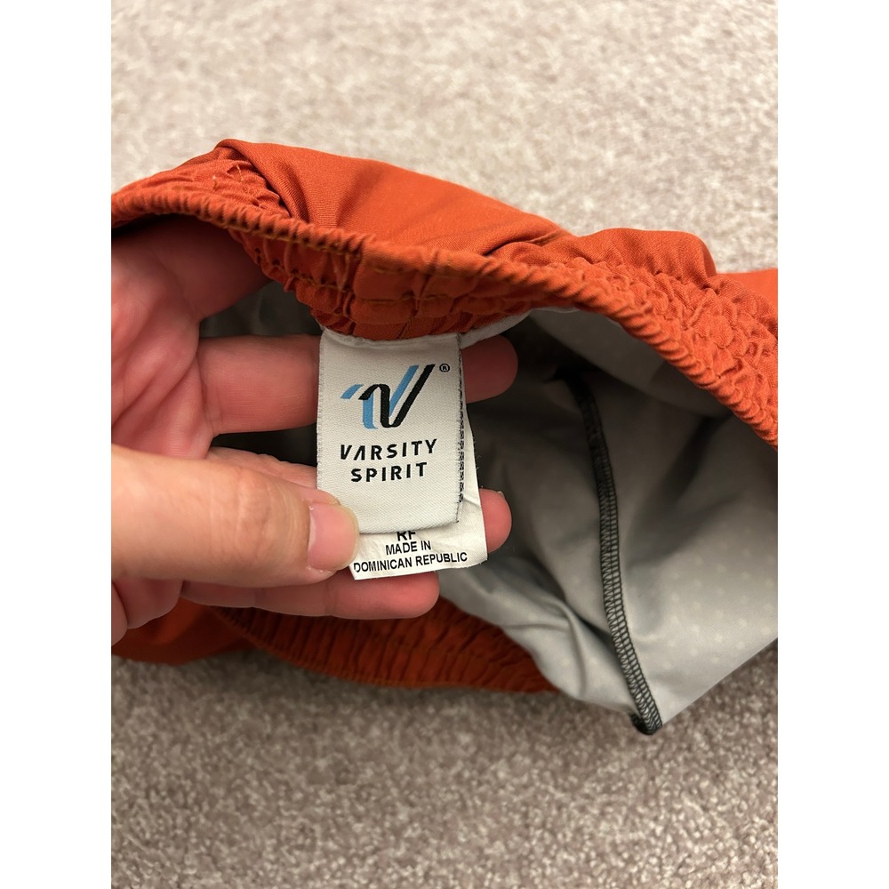 Varsity Spirit Running Shorts Womens M Orange Excellent Polka Dot Layered Cheer - Picture 7 of 9